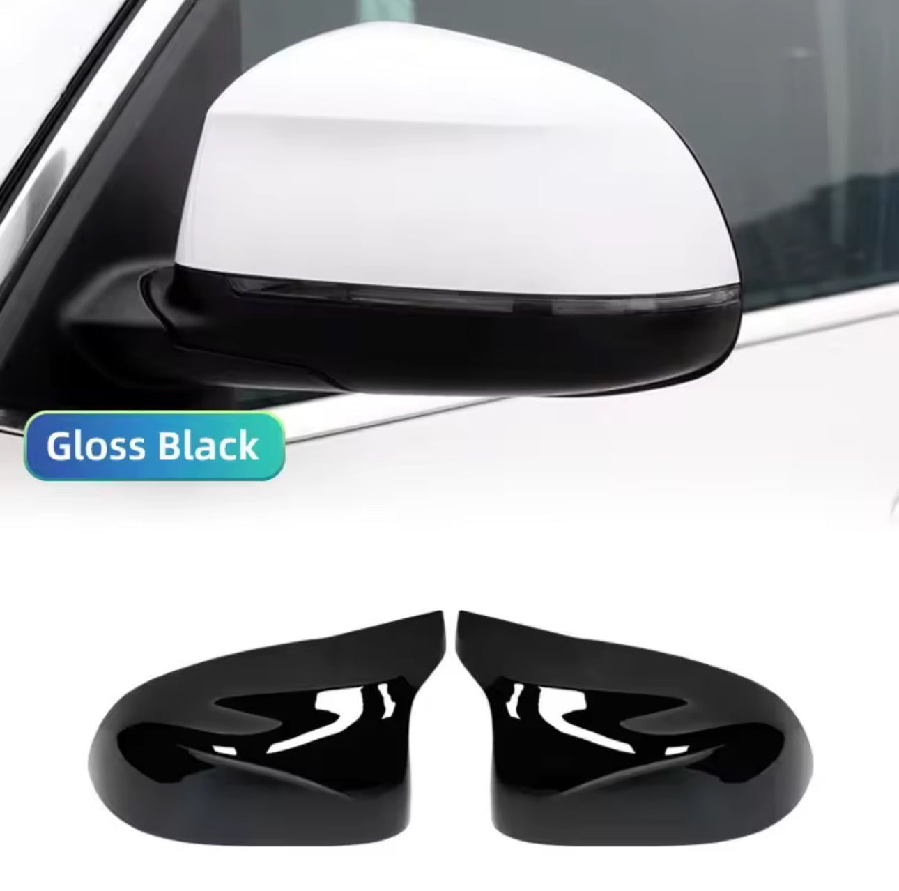 M-Style Mirror Caps For BMW F25 X3 F26 X4 F15 X5 F16 X6 Gloss Black