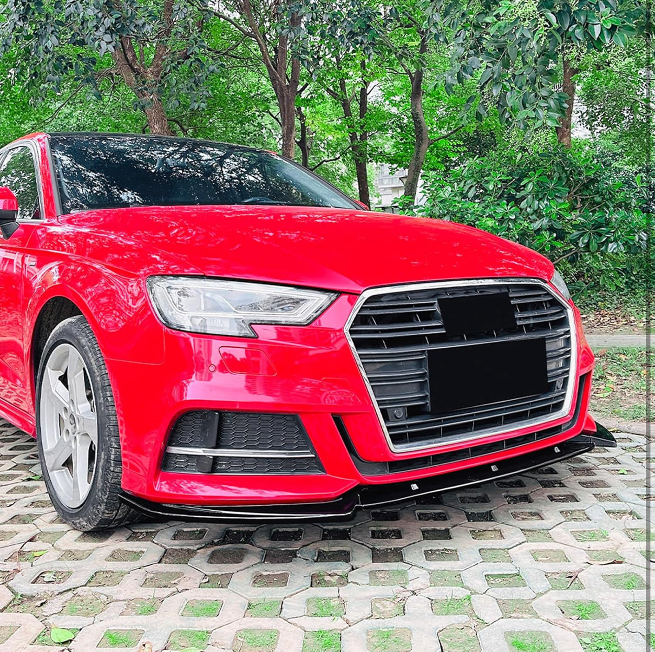 Audi A3/S3 8V S-Line 2017-2020 Gloss Black Front Splitter 3 Piece
