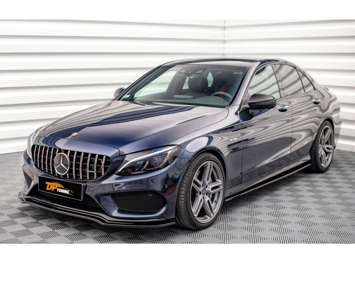 W205 AMG C43 Front Lip Gloss Black 2015-2018