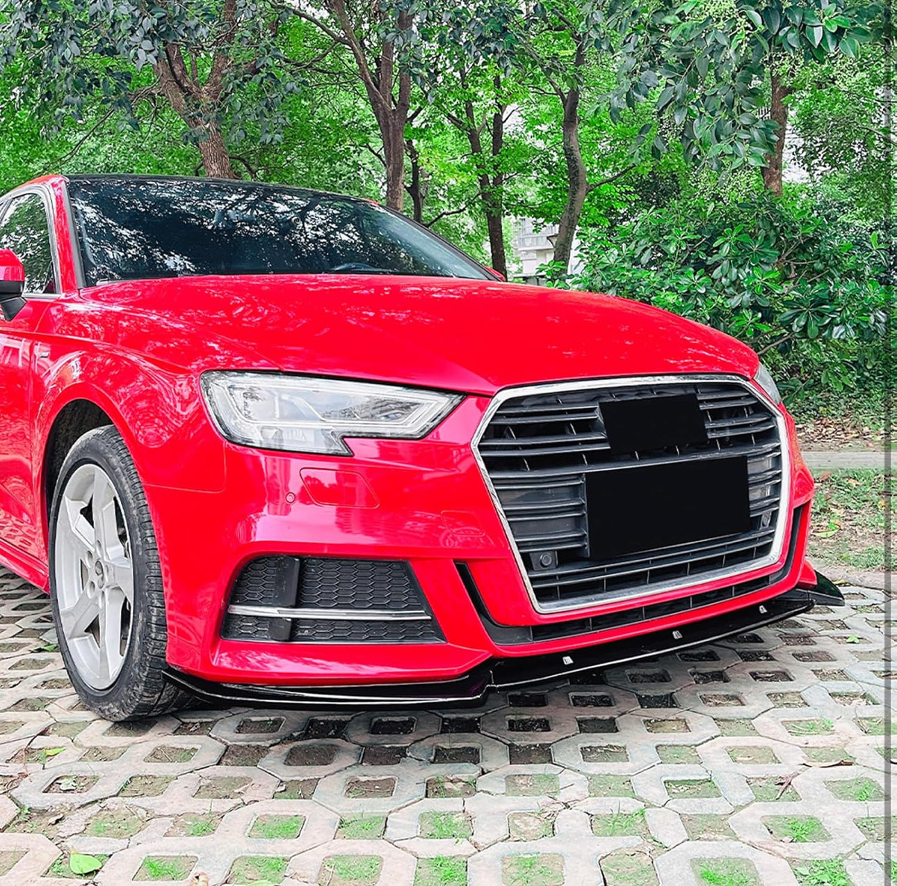 Audi A3/S3 8V S-Line 2017-2020 Gloss Black Front Splitter 3 Piece