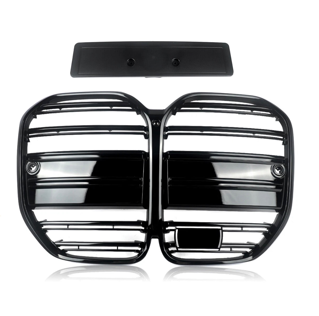 Bmw 4 Series G22/23/26 2020+ Gloss Black Dual Slat Grilles with or without ACC