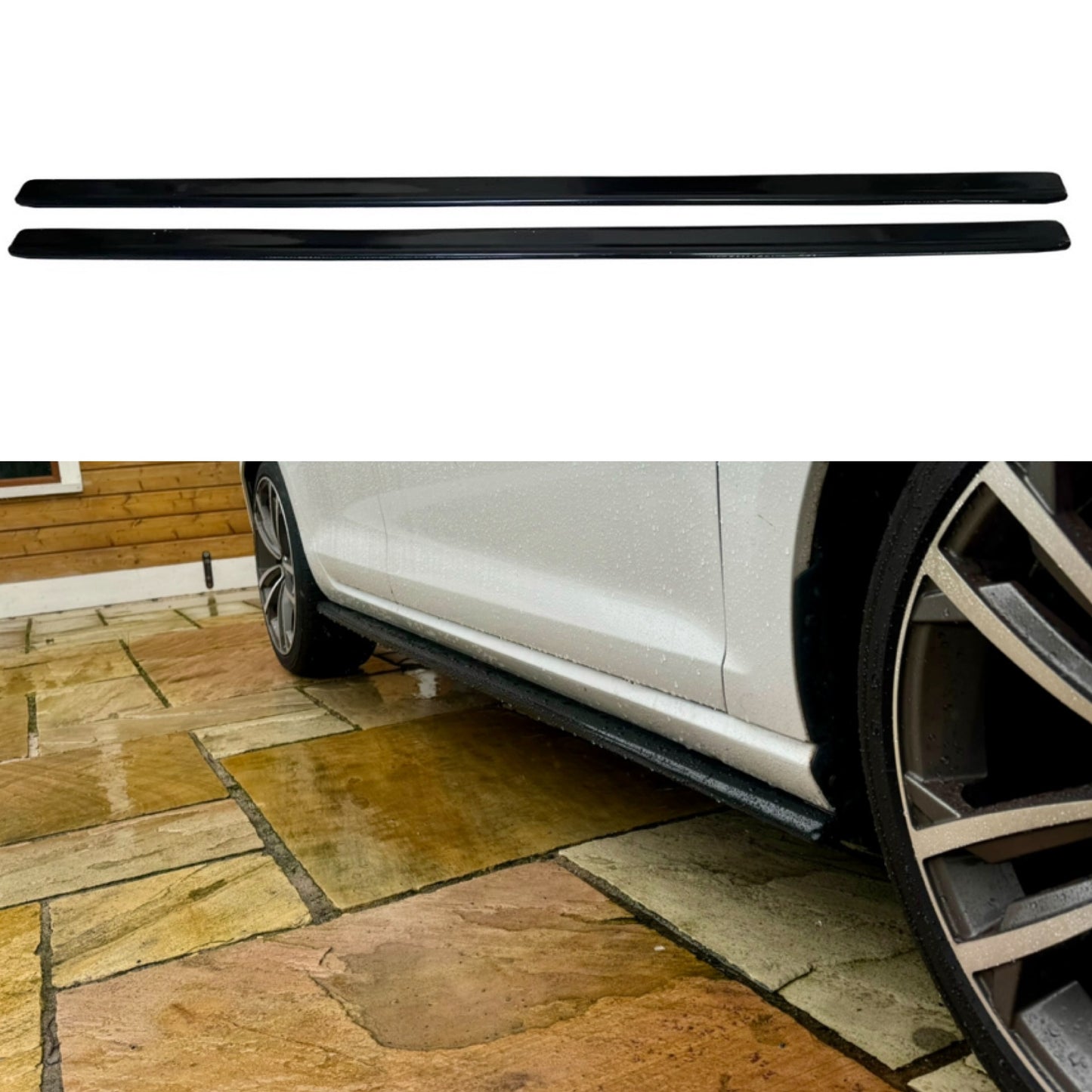 Volkswagen Golf Mk7 / MK7.5 R GTD GTI 2013-2020 Gloss Black Side Skirts