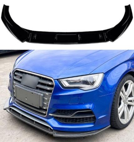 Audi A3/S3 8V S-Line 2012-2017 Gloss Black Front Splitter Spoiler Lip