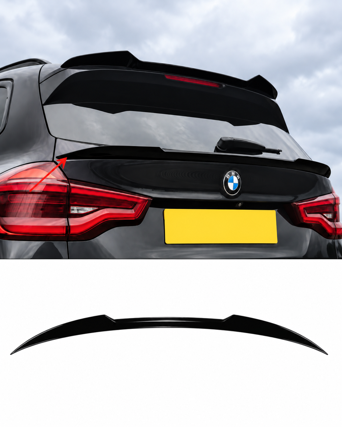 BMW X3 G01 2018-2024 M Sport Rear Boot Mid Spoiler in Gloss Black