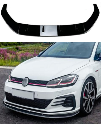 Volkswagen Golf Mk7.5 GTD/GTI/R/R Line 2017-2020 Gloss Black Front Splitter Spoiler Lip
