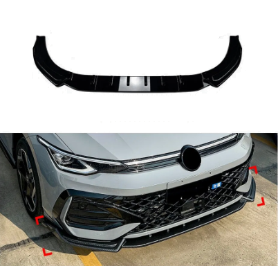 Volkswagen Golf MK8.5 GTI/GTD/R/R Line 2024+ - Gloss Black Front Splitter Spoiler Lip