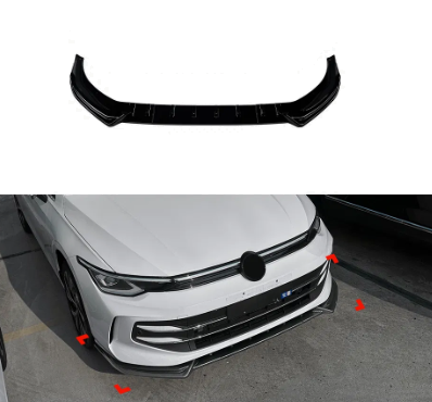 Volkswagen Golf MK8.5 Standard TSI/TDI 2024+ - Gloss Black Front Splitter Spoiler Lip