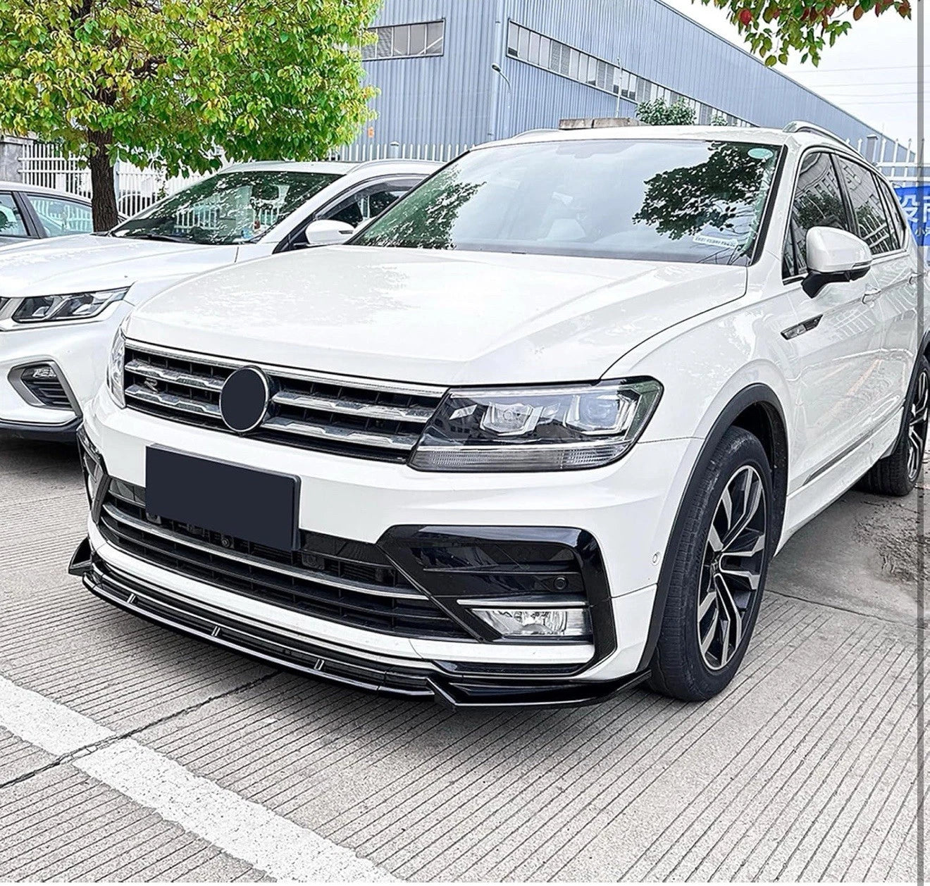 Volkswagen Tiguan Mk2 R-Line 2017-2020 Gloss Black Front Splitter Spoiler Lip