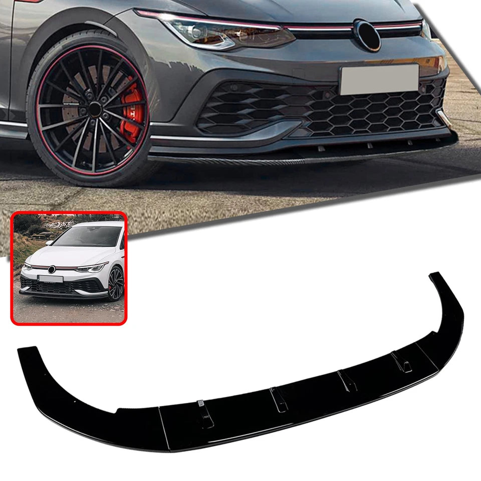 Volkswagen Golf MK8 GTI CS/ R 2020+ - Gloss Black Front Splitter Spoiler Lip