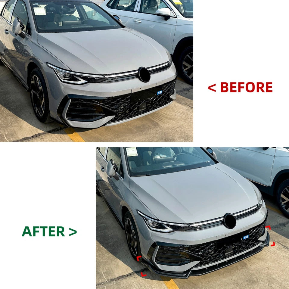 Volkswagen Golf MK8.5 GTI/GTD/R/R Line 2024+ - Gloss Black Front Splitter Spoiler Lip