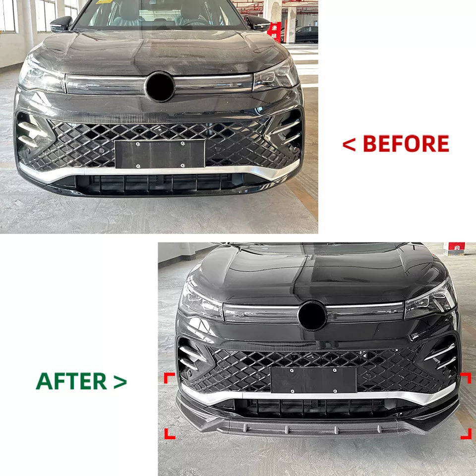 Volkswagen Tiguan Mk3 R-Line 2023+ Gloss Black Front Splitter Spoiler Lip