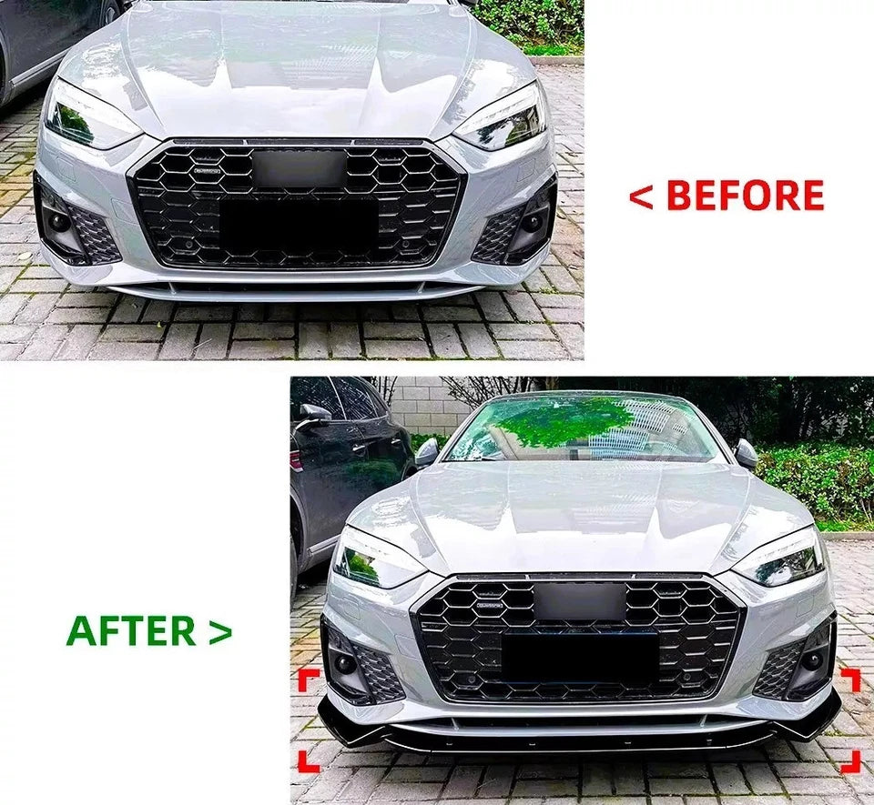 Audi A5/S5 B9 S-Line 2019-2024 Gloss Black Front Splitter Spoiler Lip