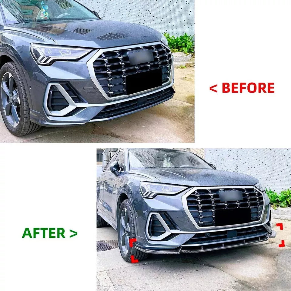 Audi Q3 S-Line 2019+ Gloss Black Front Splitter Spoiler Lip