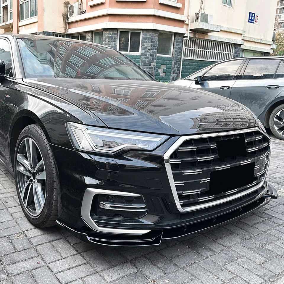 Audi A6/S6 C8 S-Line 2019+ Gloss Black Front Splitter Spoiler Lip