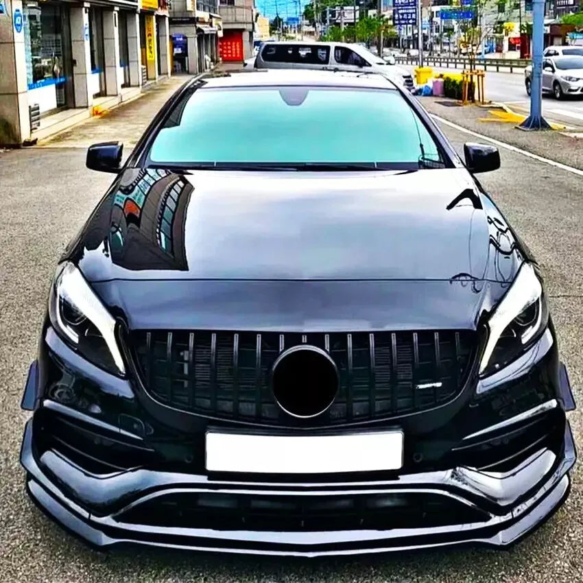 Mercedes A-Class W176 AMG-Line 2013-2018 Gloss Black Front Splitter Spoiler Lip