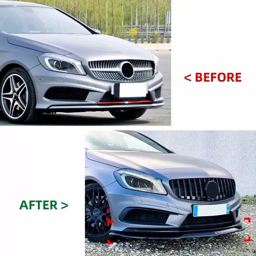 Mercedes A-Class W176 AMG-Line 2013-2018 Gloss Black Front Splitter Spoiler Lip