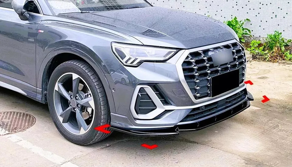 Audi Q3 S-Line 2019+ Gloss Black Front Splitter Spoiler Lip