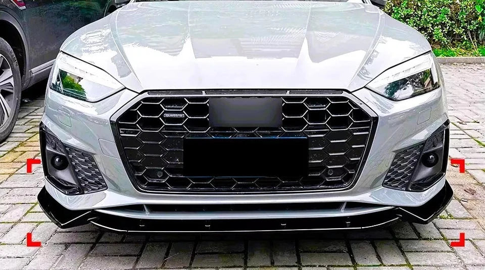 Audi A5/S5 B9 S-Line 2019-2024 Gloss Black Front Splitter Spoiler Lip