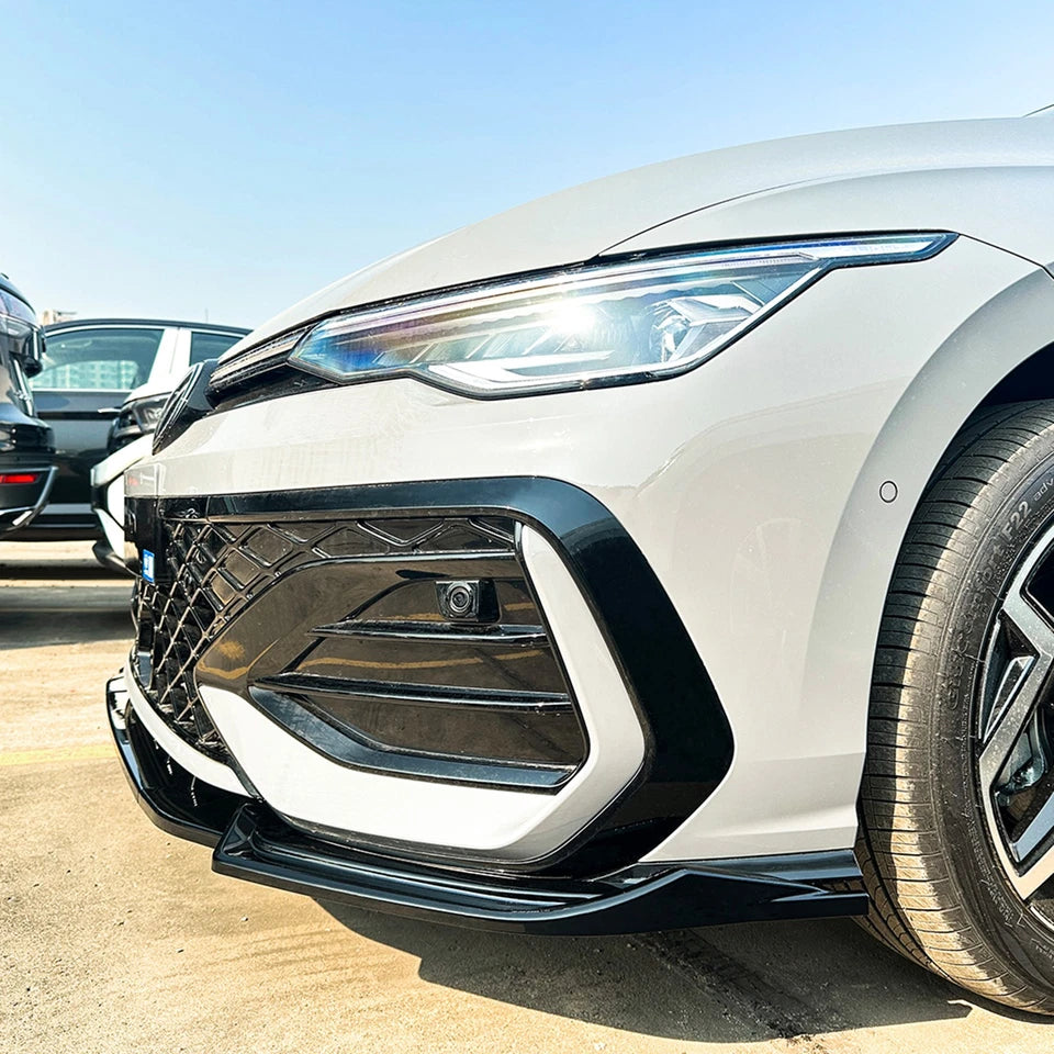 Volkswagen Golf MK8.5 GTI/GTD/R/R Line 2024+ - Gloss Black Front Splitter Spoiler Lip