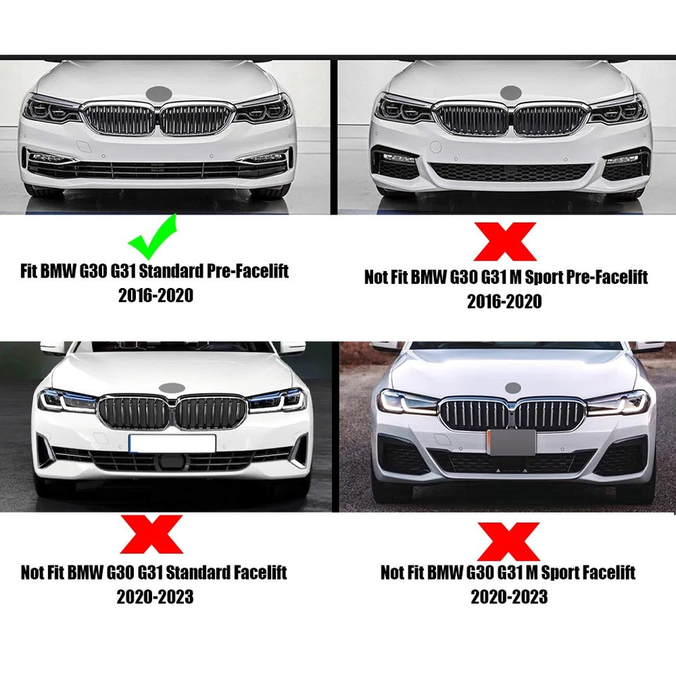 BMW 5 Series G30 SE 2017-2020 Gloss Black Front Splitter Spoiler Lip