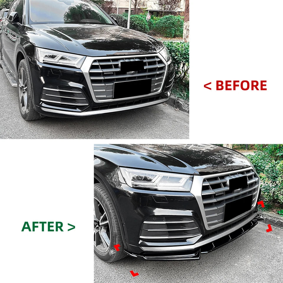 Audi Q5 S-Line 2017-2020 Gloss Black Front Splitter Spoiler Lip