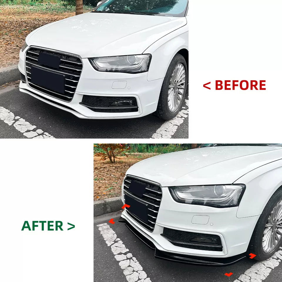 Audi A4/S4 B8.5 S-Line 2013-2016 Gloss Black Front Splitter Spoiler Lip