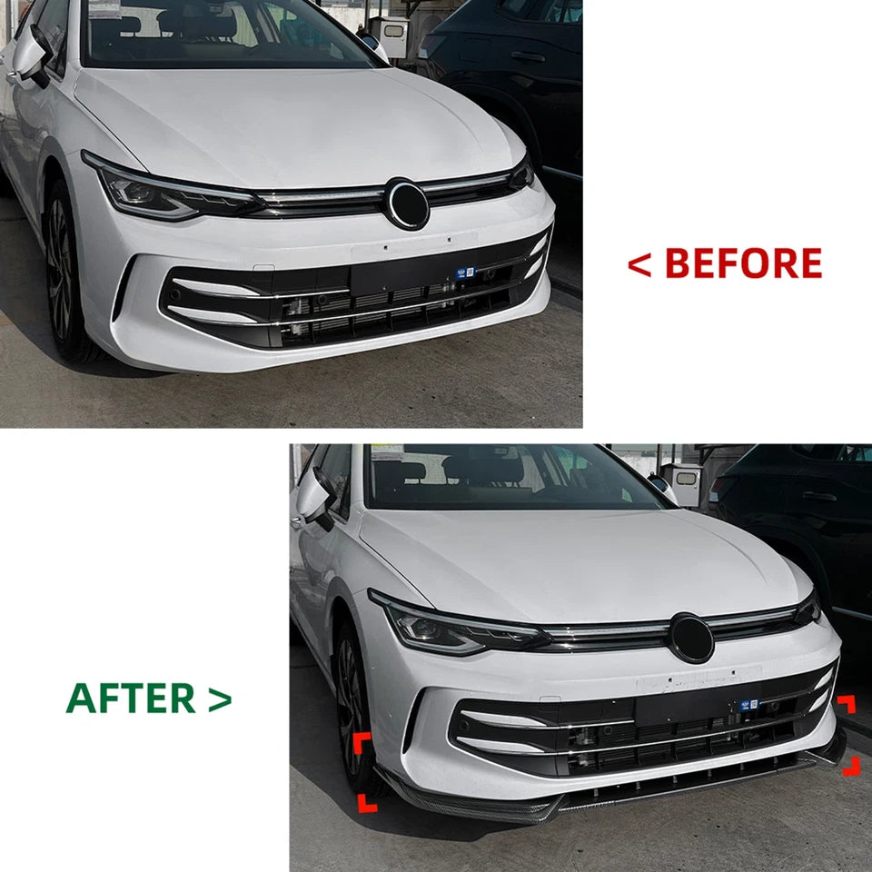 Volkswagen Golf MK8.5 Standard TSI/TDI 2024+ - Gloss Black Front Splitter Spoiler Lip