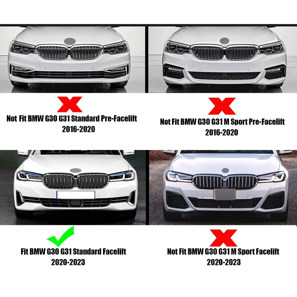 BMW 5 Series G30 LCI SE 2021-2023 Gloss Black Front Splitter Spoiler Lip