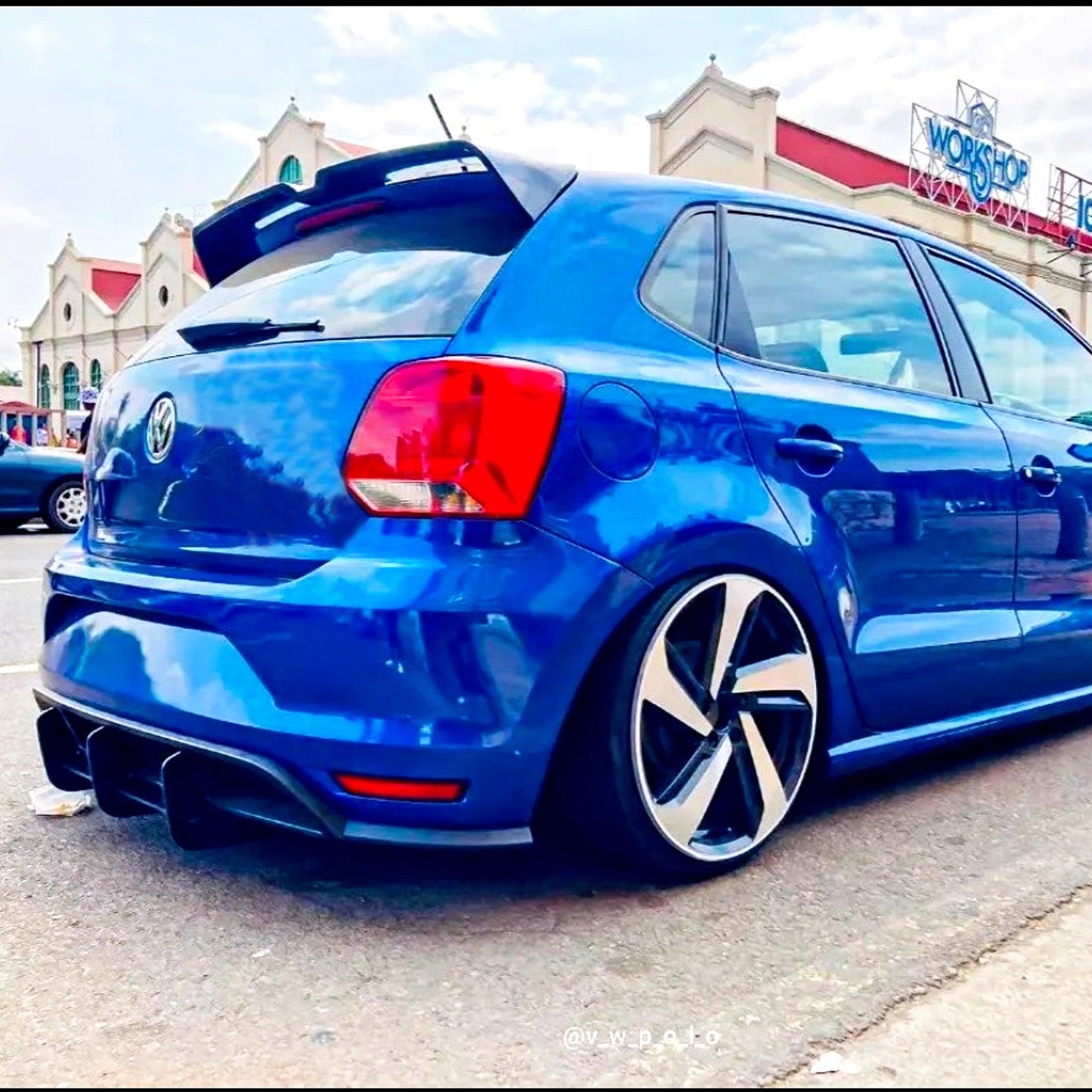 Volkswagen Polo MK5 6C GTI 2014-2018 - Rear Blade Style Diffuser in Gloss Black