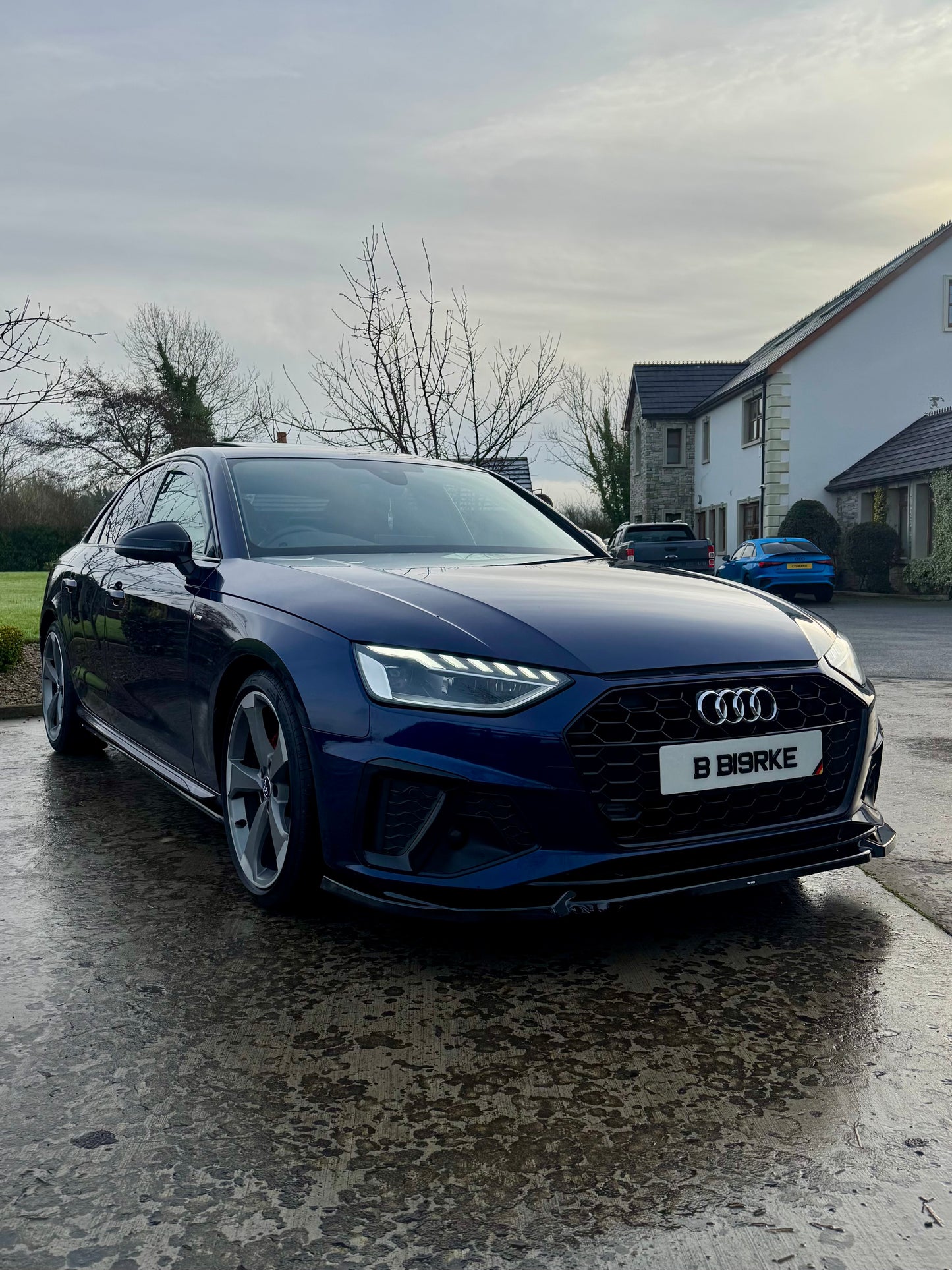 Audi A4 B9 Facelift 2019+ Gloss Black Front Splitter - For All Models