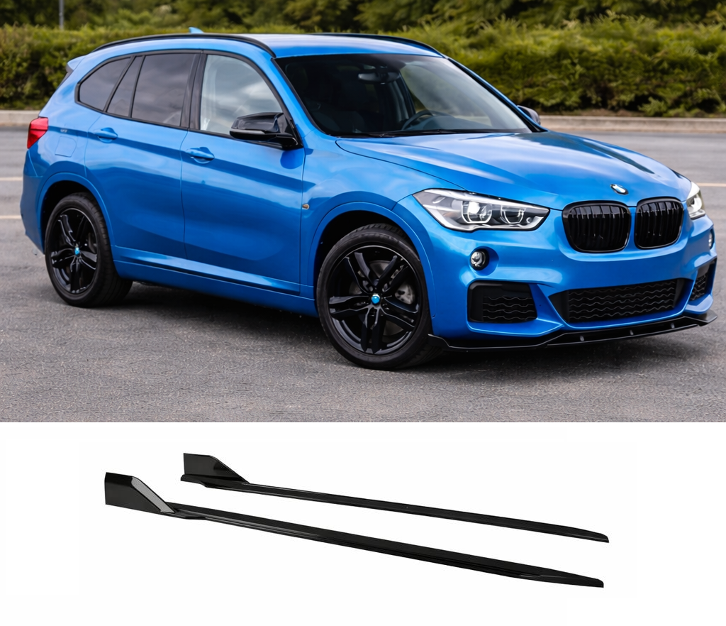 BMW X1 F48 U11 2016+ Gloss Black Side Skirts