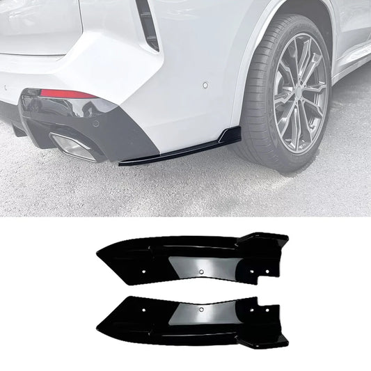 BMW X3 G01 LCI 2021-2024 M-Sport Rear Bumper Corner Splitters Spats In Gloss Black