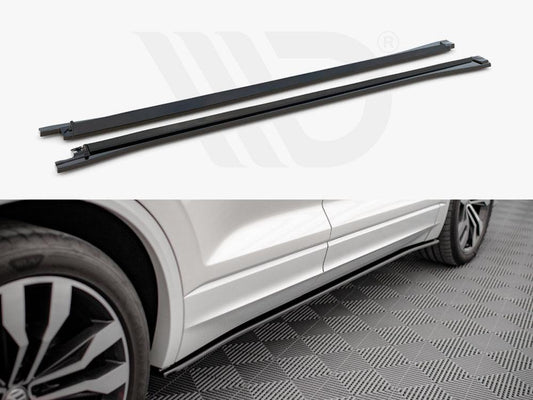 VW TOUAREG R-LINE 2018+ - MAXTON SIDE SKIRT SPLITTERS IN GLOSS BLACK