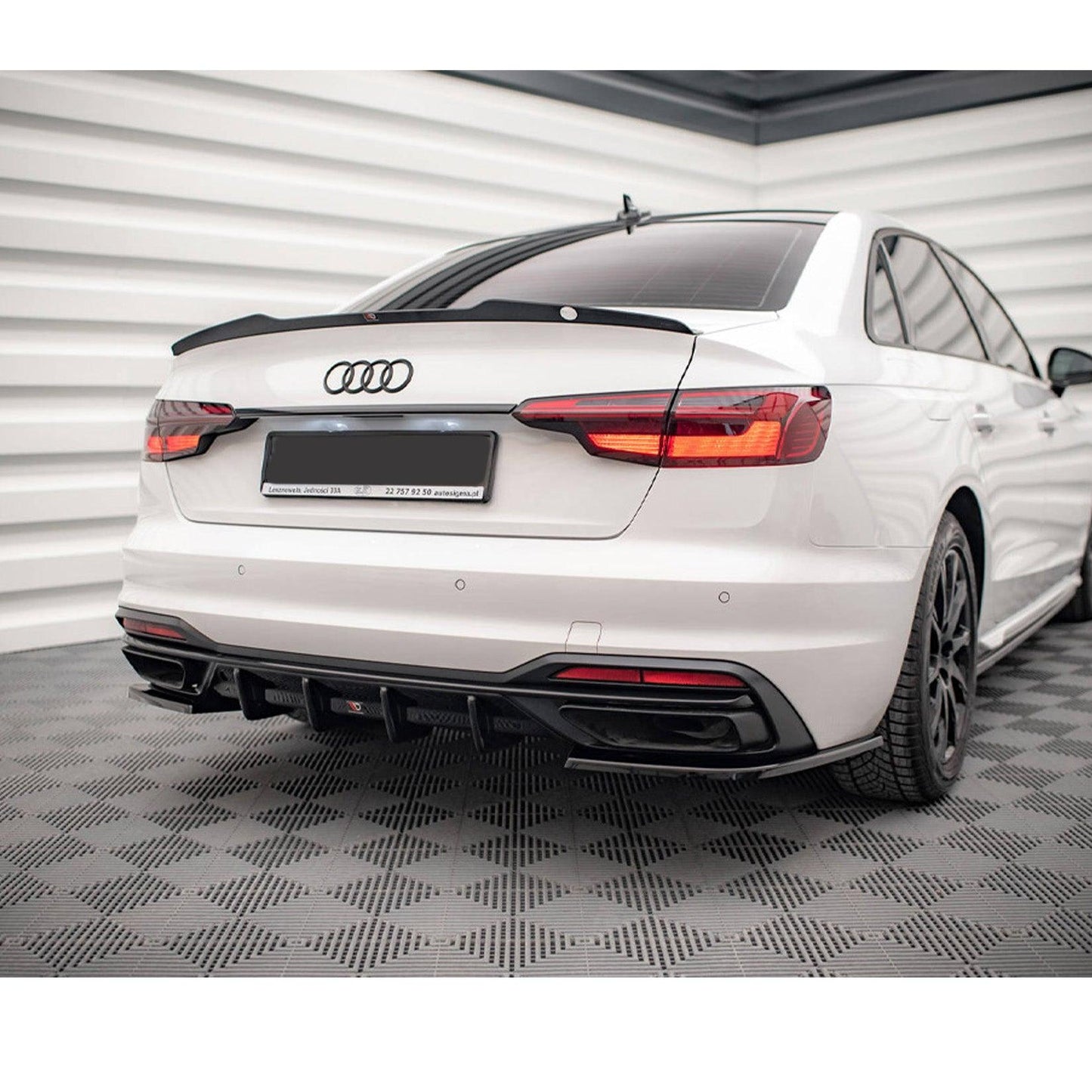 AUDI A4 B9 FACELIFT 2019+ - MAXTON REAR DIFFUSER GLOSS BLACK