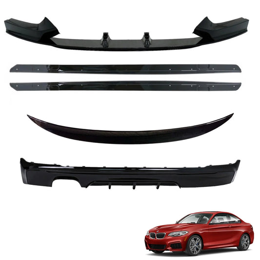 BMW 2 Series F22 2014-2021 Gloss Black Full Body Kit - 4 Diffuser Options