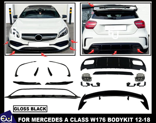 MERCEDES A CLASS W176 A45 LOOK BODYKIT BODY KIT REAR DIFFUSER SPLITTER