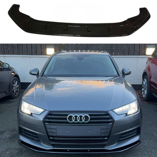 Audi A4 B9 2016-2019 Gloss Black Front Splitter - For Standard Model