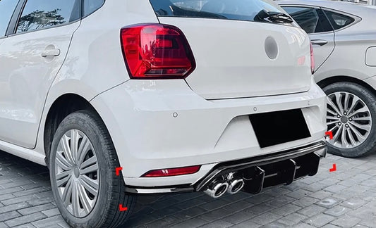 Rear Bumper Diffuser Lip For Volkswagen VW Polo MK5 6R 2009-2014 Gloss Black