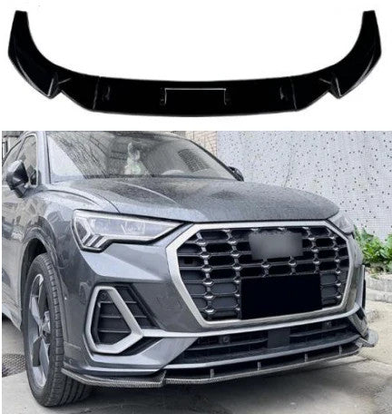 Audi Q3 S-Line 2019+ Gloss Black Front Splitter 3 Piece