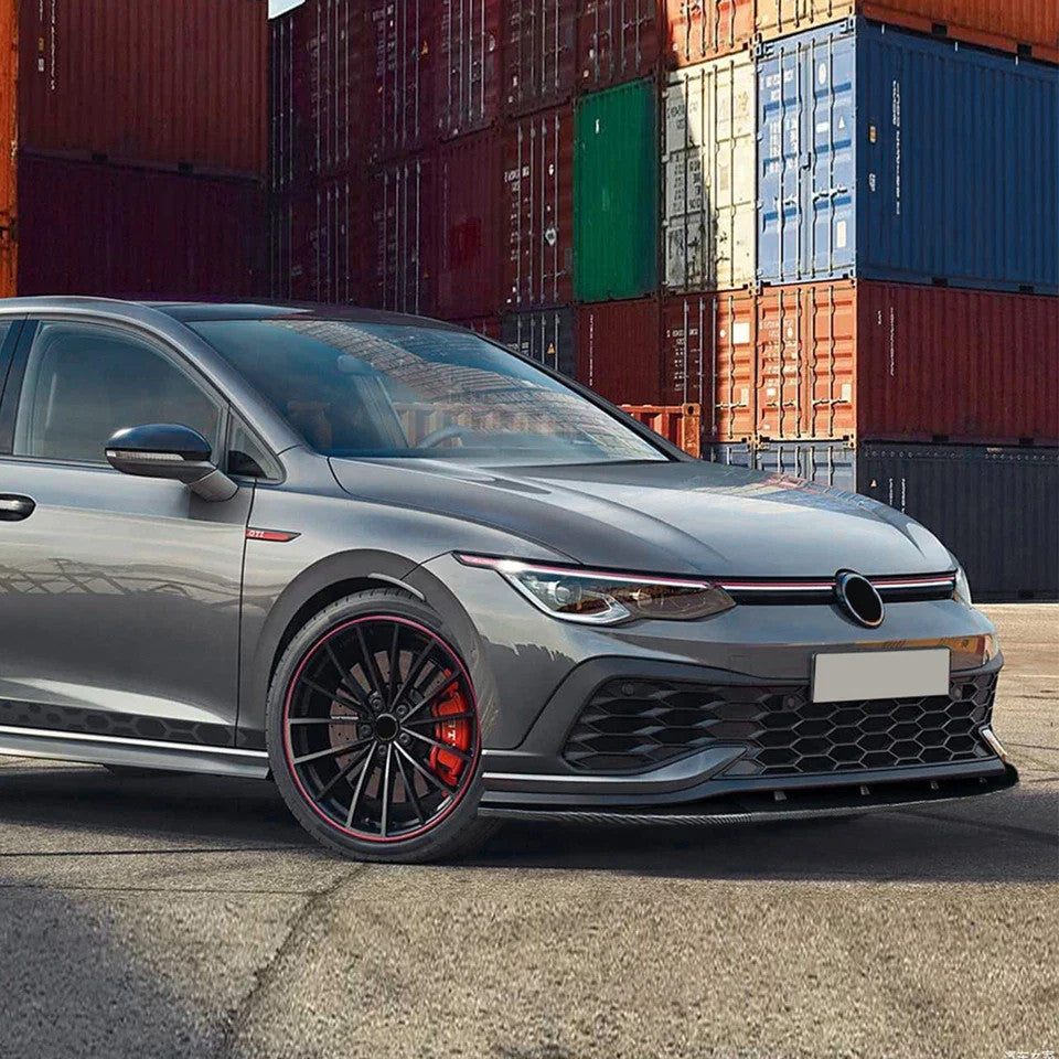 Volkswagen Golf MK8 GTI CS/ R 2020+ - Gloss Black 3-Piece Front Splitter
