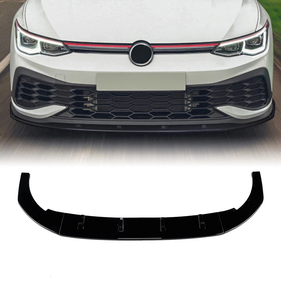 Volkswagen Golf MK8 GTI CS/ R 2020+ - Gloss Black 3-Piece Front Splitter
