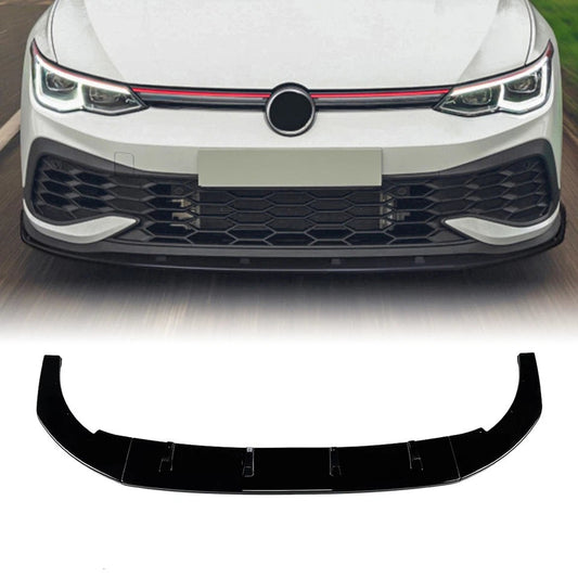 Volkswagen Golf MK8 GTI CS/ R 2020+ - Gloss Black 3-Piece Front Splitter