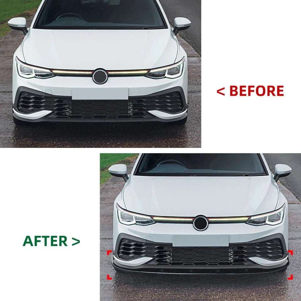 Volkswagen Golf MK8 GTI CS/ R 2020+ - Gloss Black 3-Piece Front Splitter