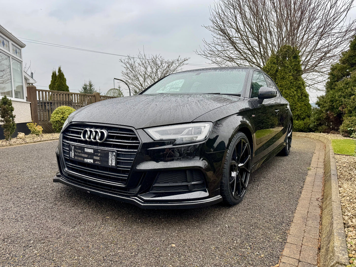 Audi A3 8V 2017-2020 Gloss Black Front Splitter - For S-Line Model