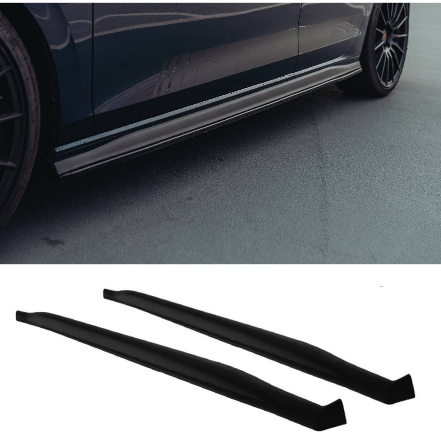 Golf MK8 2019+ TSI/TDI Side Skirts OE Style in Satin Black