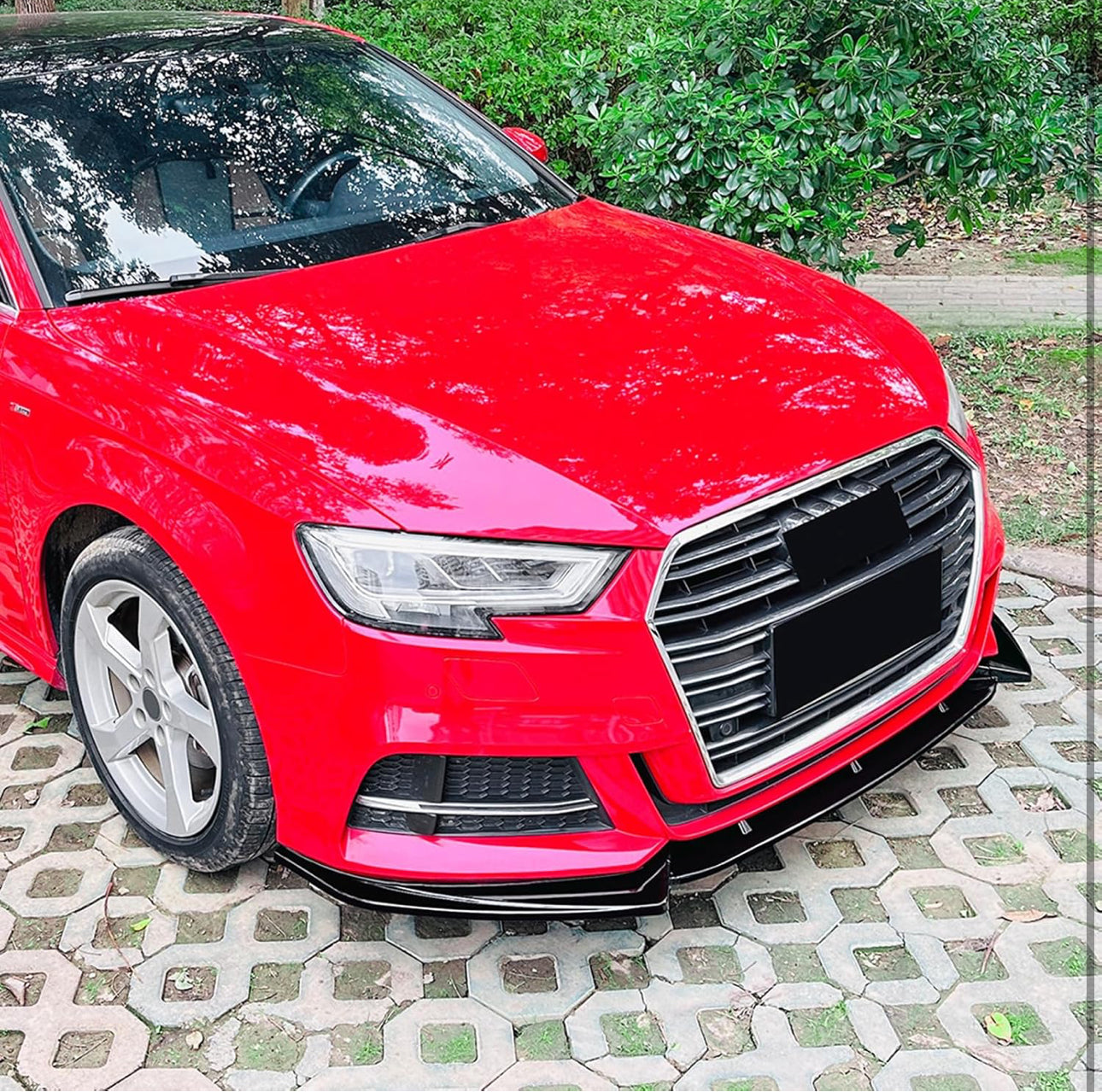 Audi A3/S3 8V S-Line 2017-2020 Gloss Black Front Splitter 3 Piece