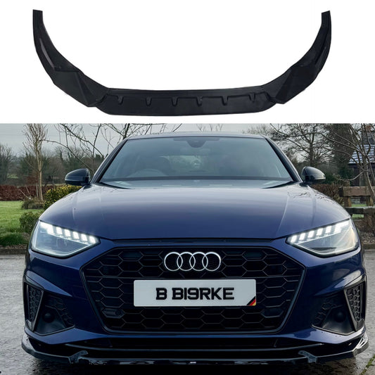 Audi A4 B9 Facelift 2019+ Gloss Black Front Splitter - For All Models