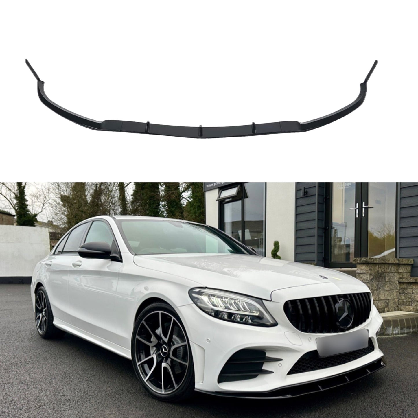 Mercedes C-Class W205 Gloss Black Front Splitter