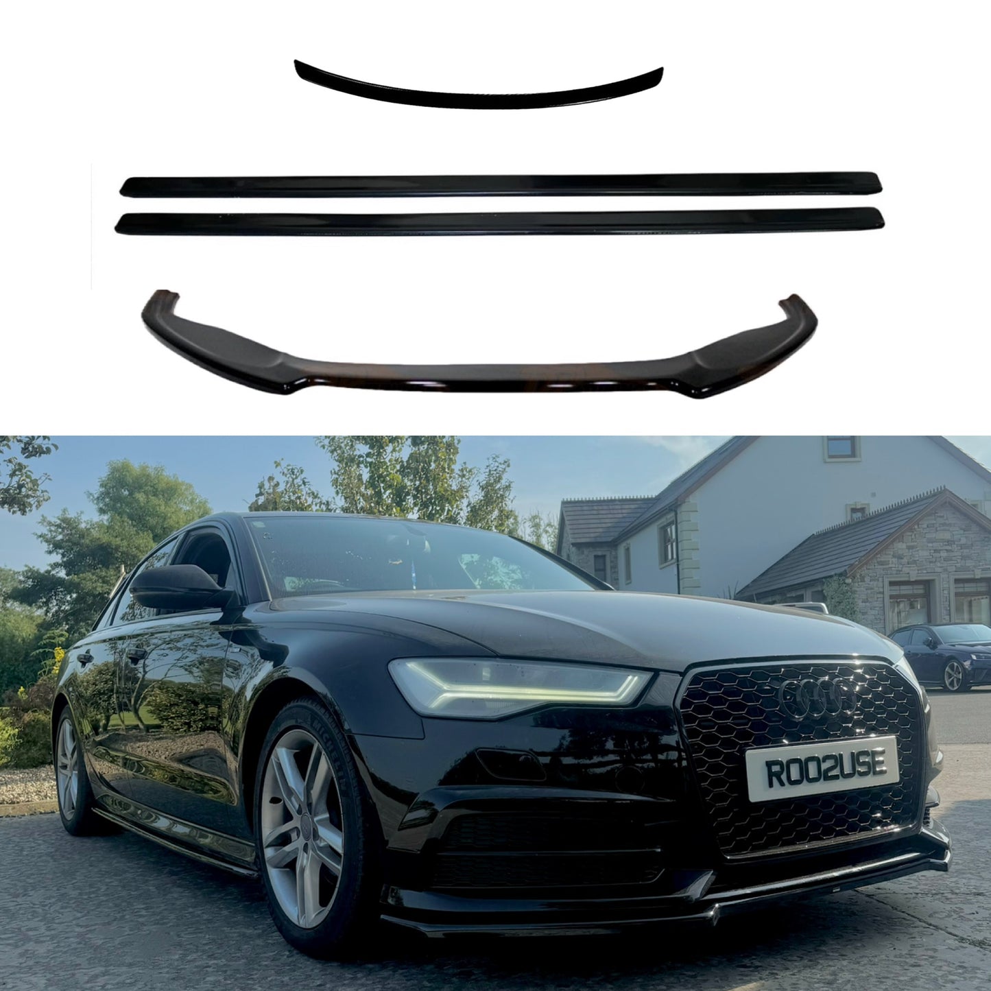 Audi A6 C7/C7.5 2011-2018 S-Line Gloss Black Lip Kit