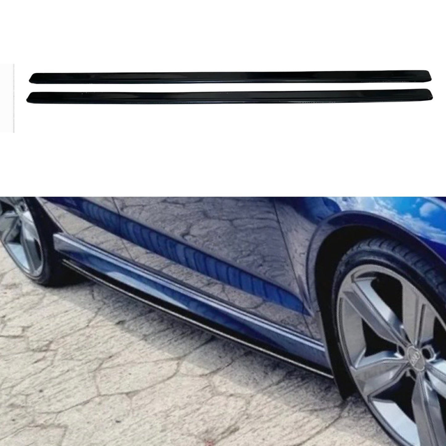 Audi A3/S3 8V 2012-2020 Gloss Black Side Skirts - For S-Line Model